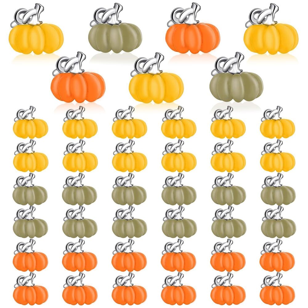 5898 Fall Charms, 60Pcs Pumpkin Charms for Jewelry Making, Thanksgiving